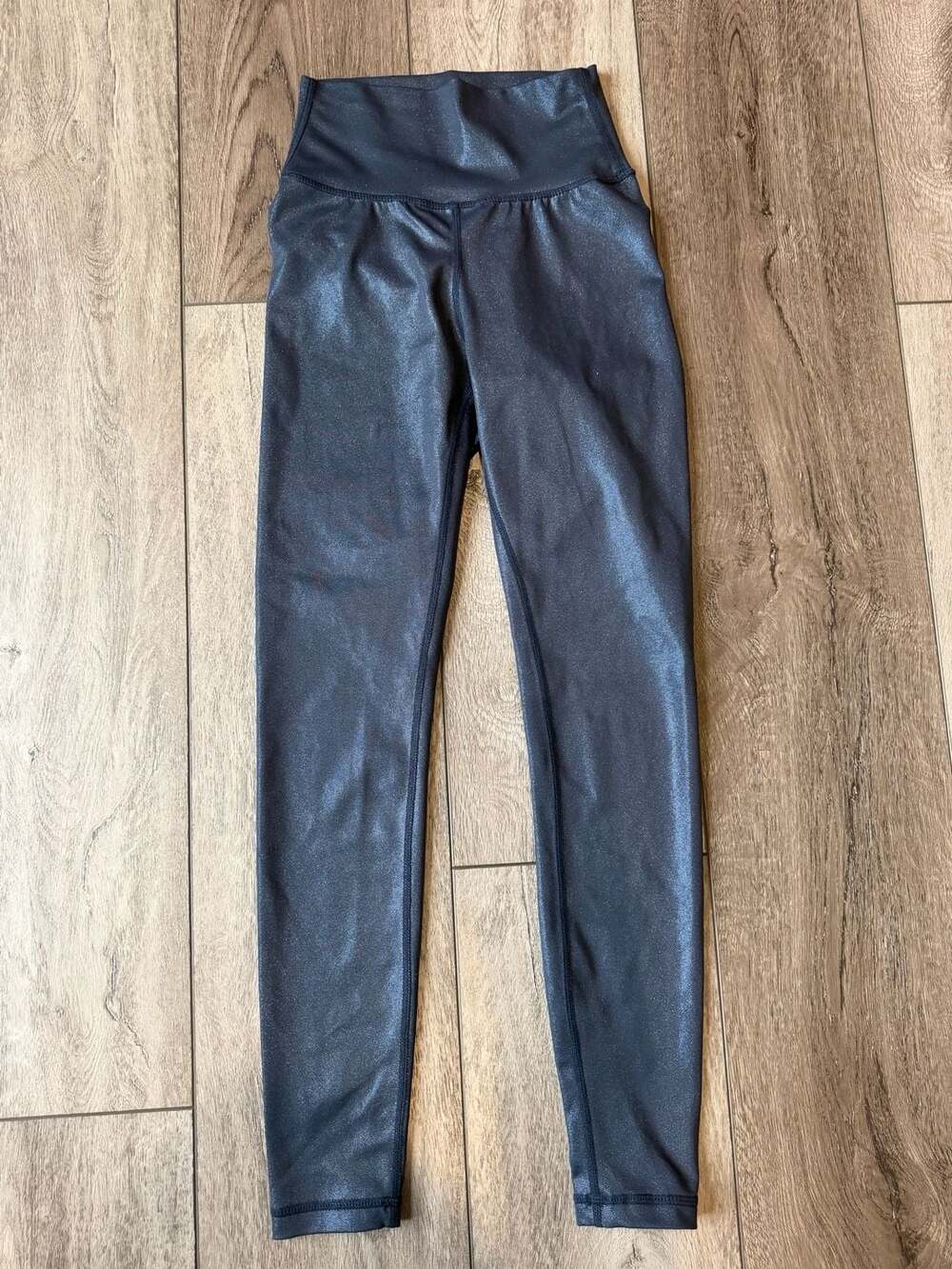 Allfenix Leggings Size XS Black Shimmer Foil Athletic Activewear